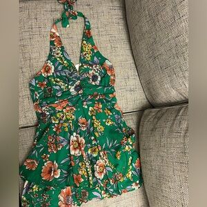 NWT Green Floral Romper